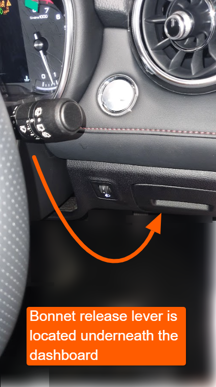 how do i refuel or open the bonnet of my mg hs vibe