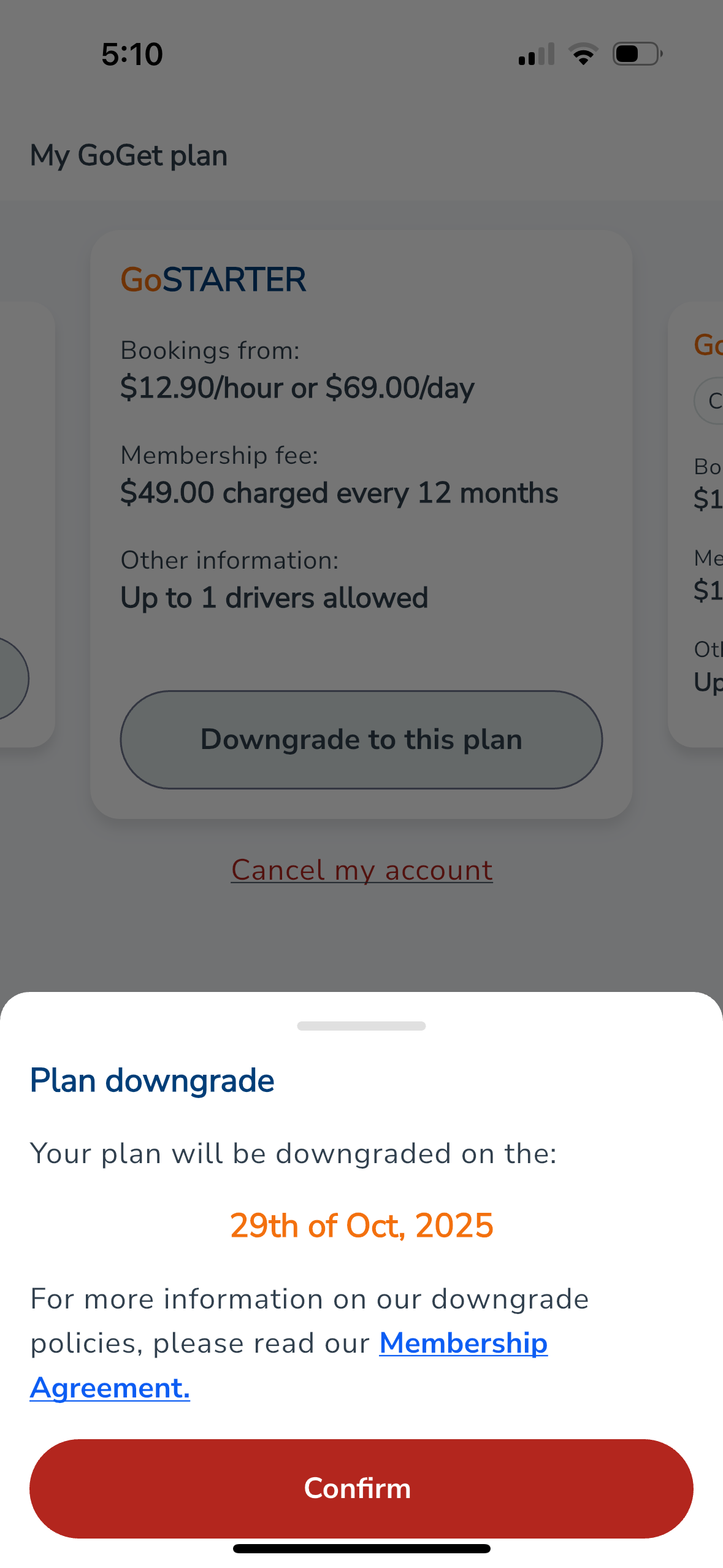 how do i upgrade or downgrade my membership