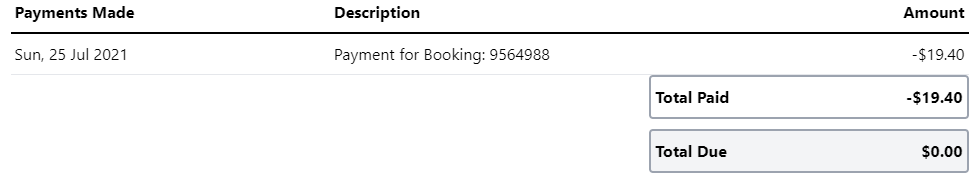 the my bookings page explained