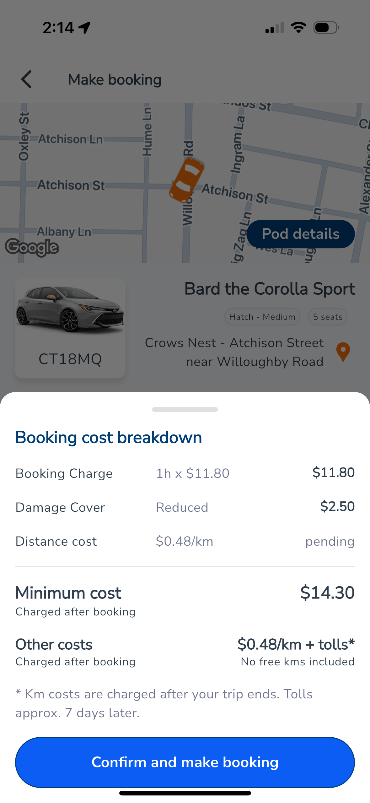 using the booking system